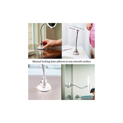 Espejo Flexible Luz Con Ventosa Aumento X10  Ventosa