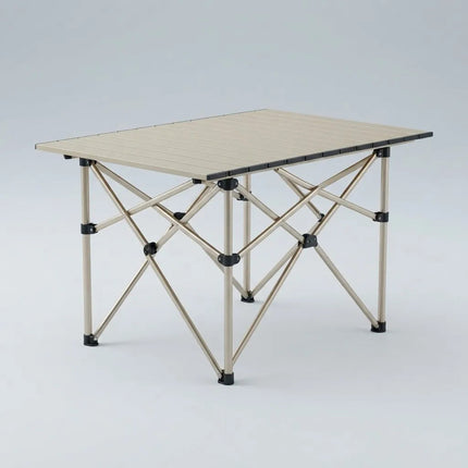 Mesa De Camping Plegable Rectangular 95x55 Beige