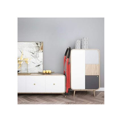Escalera 2 Escalones  Banqueta Hierro Con Goma Plegable Rojo