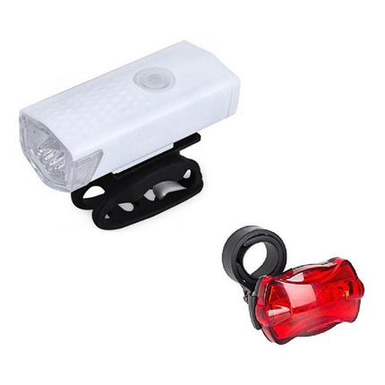 Luces Led Bicicleta Delantera Y Trasera A Pila Gran Potencia