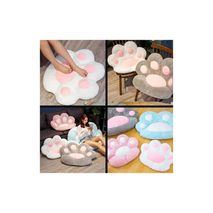 Almohadón Pata De Gato - Asiento Puff Peluche Huella V 1
