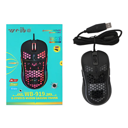 Mouse Gamer Con Cable 1.8 M Wb-919 Diseño Panal V