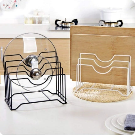 Soporte Ollas-tabla Separador Metal Tapas Organizador Blanco