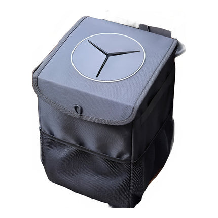 Tacho De Basura Con Tapa Para Auto Y Organizador 2 En 1 Negro