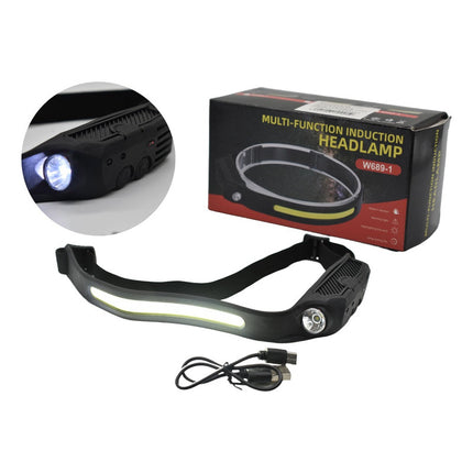 Minero Linterna Led  Recargable 5808a 12cm Negro Blanco