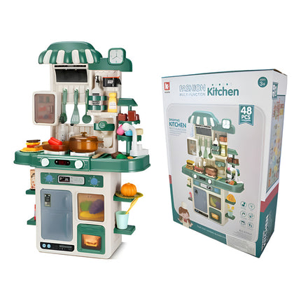 Cocina Con Luz Sonido Y Agua Verde. 48pcs - 71x22x46cm Verde