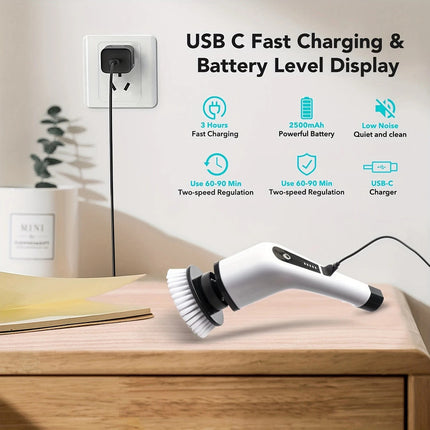 Cepillo Limpiador Electrico Retráctil Inalámbrico 7 En 1