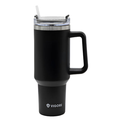 Vaso Termico Vigore Con Tapa Y Sorbito Negro 1200ml Negro Lisa