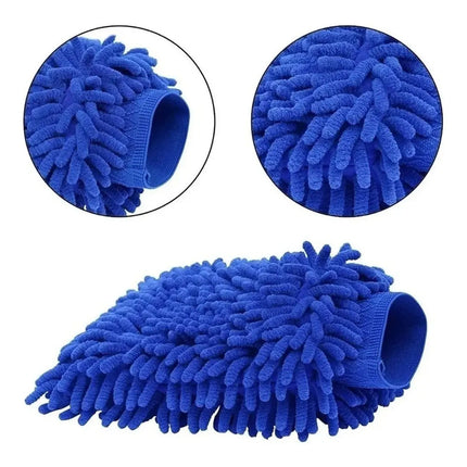 Guante Microfibra Manopla De Limpieza Esponja Microfibra Azul
