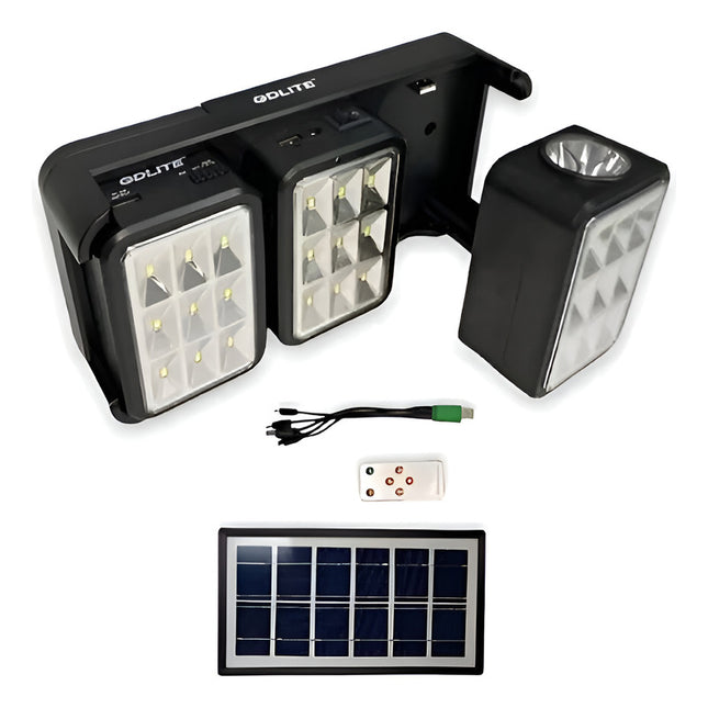 Luz Solar Triple/ Desmontable Con Panel Y Cables P/recarga Blanco Frío Blanco Frío
