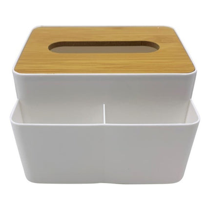 Organizador Porta Pañuelos De Bambu Con Tapa