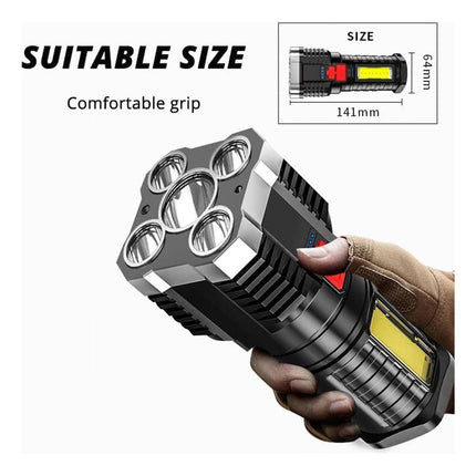 Linterna Led Recargable L-29 14cm 800mah Blanca Negro