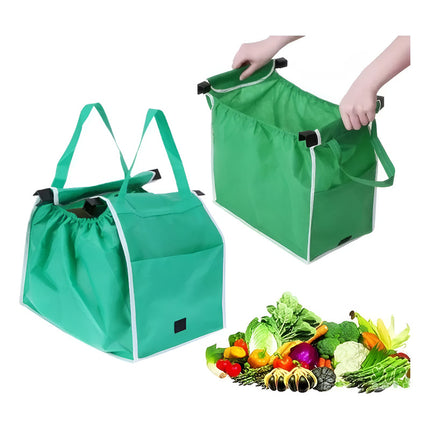 Bolsa De Compra En Supermercado Tela Tnt 27x37x36cm Verde