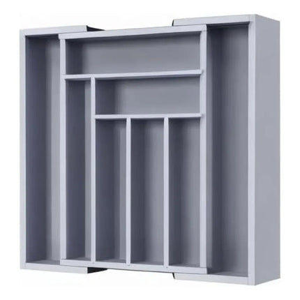 Organizador De Cubiertos De Madera Bamboo Calidad Gris