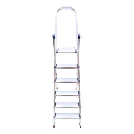 Escalera De Aluminio 6 Escalones   120kg Gris