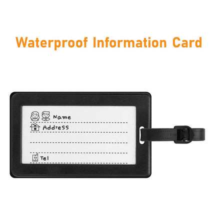 Tarjeta Identificador De Equipaje Para Valija 13x6.4cm.  Negro Liso