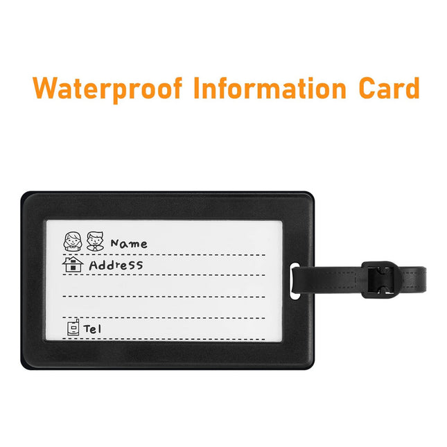 Tarjeta Identificador De Equipaje Para Valija 13x6.4cm.  Negro Liso