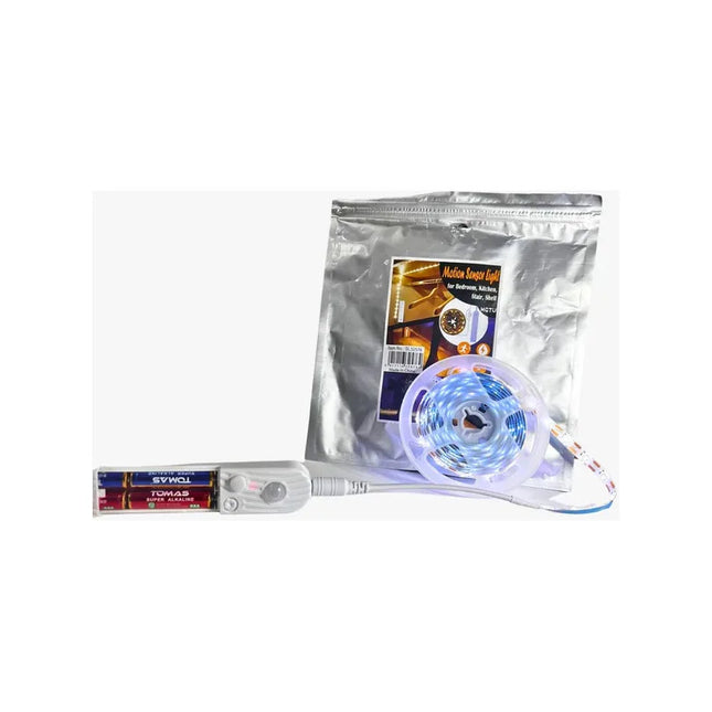 Tira Led A Pilas De Luz Fria + Sensor De Movimiento 3m Blanco Frío