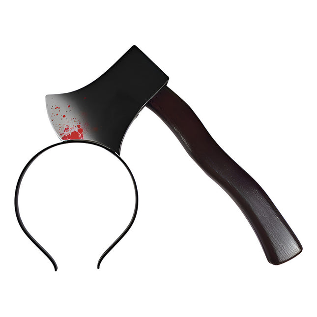 Vincha Con Hacha Para Halloween 23x30cm. Negro