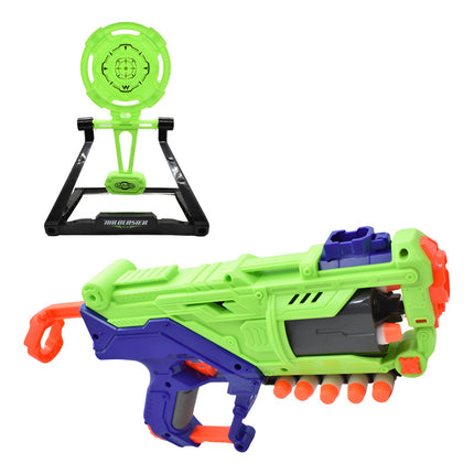Pistola Con Lanzadores Y Tiro Al Blanco 28x16cm. Verde