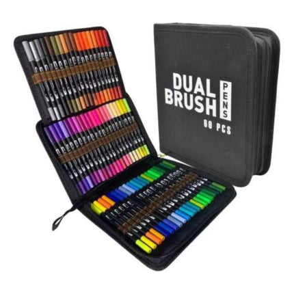 Marcadores Doble Punta En Estuche X60pcs