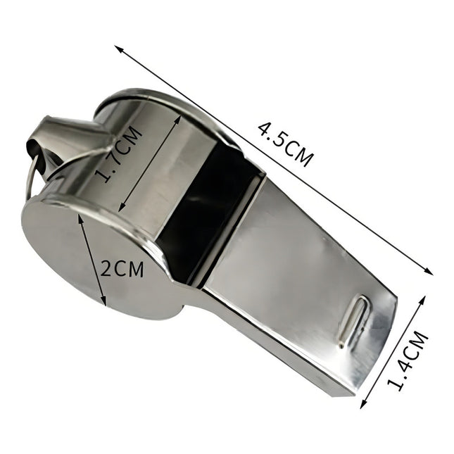 Silbato De Metal Plateado Con Correa Arbitro X 12 Unidades