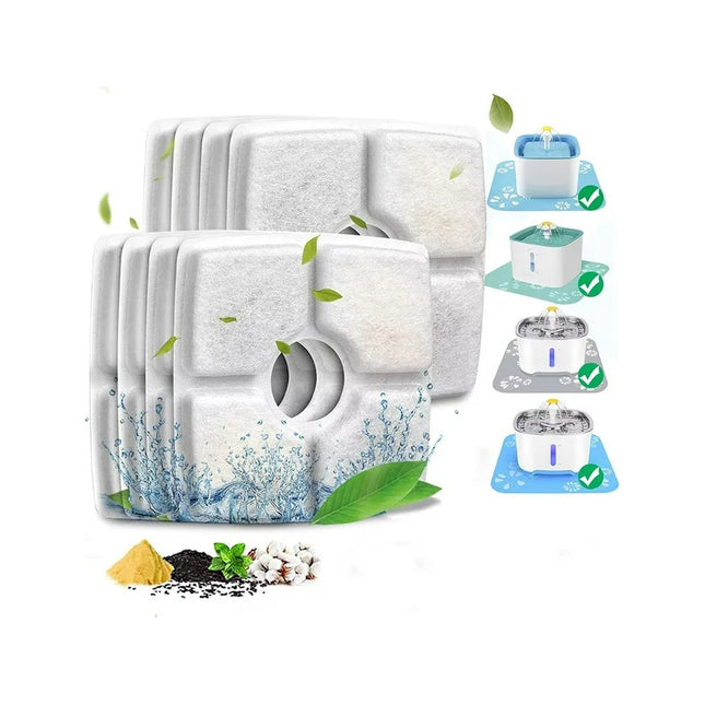 Filtro Fuente Bebedero De Mascotas Pack X10 Unidades Blanco