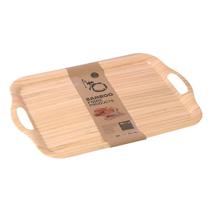 Bandeja Bamboo Con Asas 36x26cm Mediana  Madera