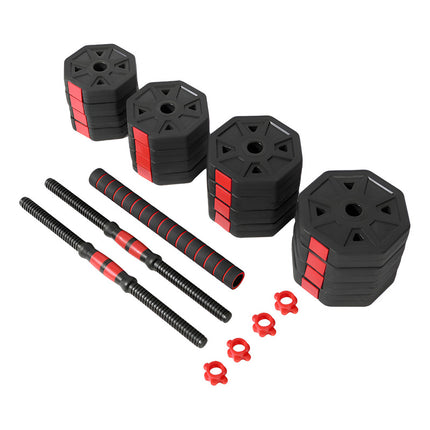 Mancuernas Ajustables Set 30 Kg 3 En 1 Barra Negro