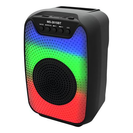 Parlante Portátil 3  Con Bluetooth Y Luz Led Negro