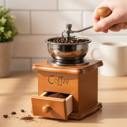 Molinillo Manual Para Cafe Madera Y Metal Chw03249 Marrón