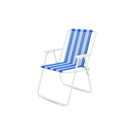 Silla Plegable De Playa  Rayada Colores  50 X 46 X 76 Cm Azul