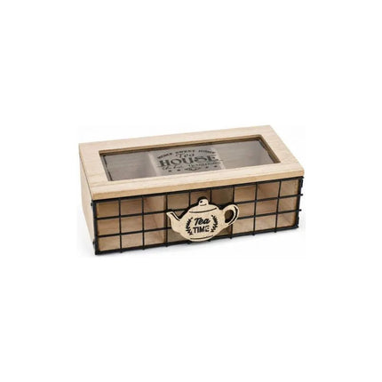 Caja De Madera Para Sobres Té 24x10x8cm Chw03885 Marrón Claro