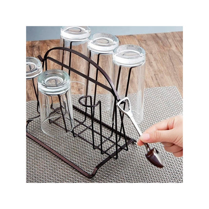 Escurridor De Vasos De Metal Para 6 Vasos ,hierro Forjado Marrón