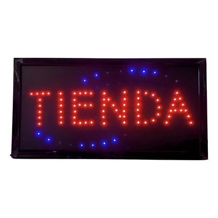 Cartel Led Tienda  Para Comercio Dz5 Negro