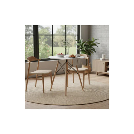 Mesa Redonda Tipo Eames Mesa Comedor Reforzada Patas Madera V