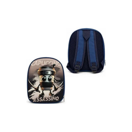 Mochila Infantil Personaje 30x25x8cm Negro