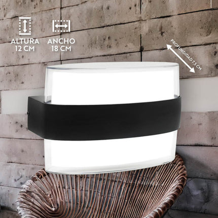 Foco De  12w Luz Led Doble Ovalado P/pared X