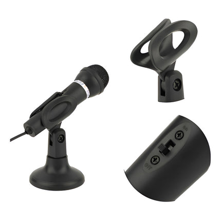 Microfono De Pc Con Soporte Negro  Negro