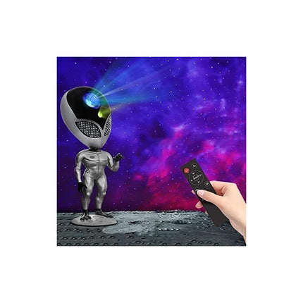 Lampara Proyector Alien Led Estrellas De Galaxia  Habla  Gris