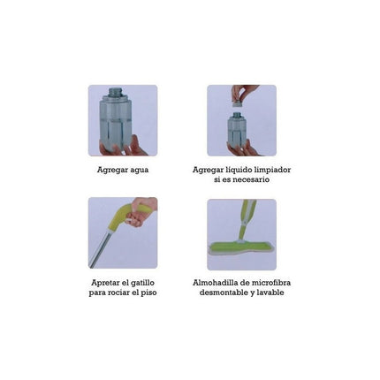 Mopa Trapeador Spray Microfibra Lavable Lampazo Giratorio  N/a