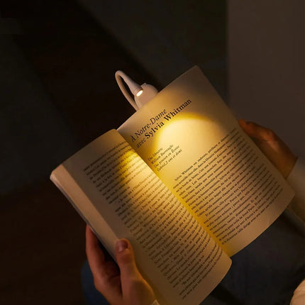 Mini Lampara De Escritorio Con Clip Para Leer Blanco V