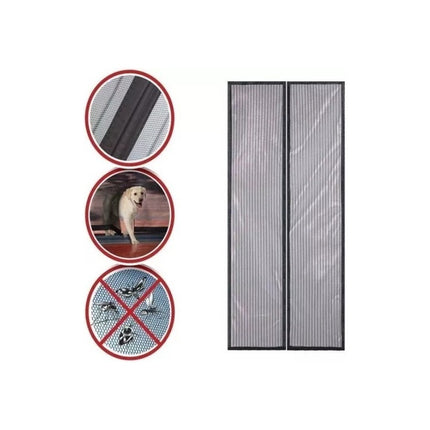 Cortina Mosquitero Con Cierre Magic Mesh Color Gris Gris
