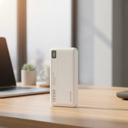 Power Bank Usams 10000mah Usb + Tipo C 22.5w (jtusams010) Blanco
