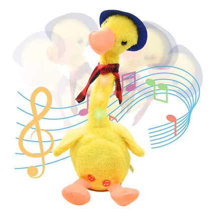 Pato Bailarín Imitador Recargable Con Luz Juguete Amarillo