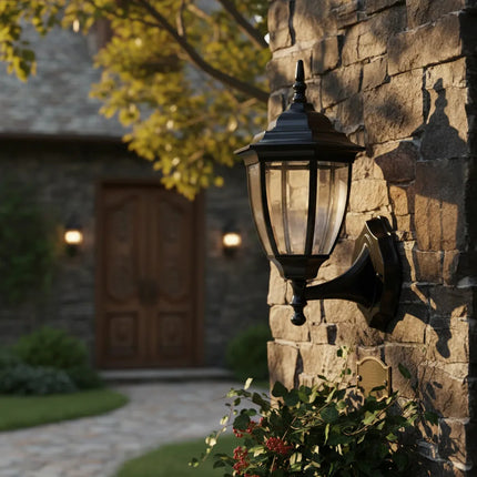 Farol De Aluminio Para Exteriores Colonial Cep00925 Negro