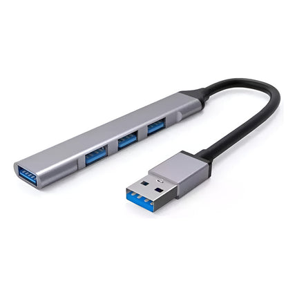 Hub Usb 4 Puertos 3.0 Plateado Plateado