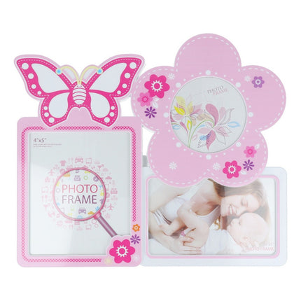 Portarretrato De Vidrio Diseño Mariposa 23 X 27 Cm Blanco