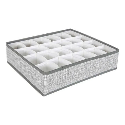 Organizador De Tela Con Separaciones 32x32x9cm. Chw03270 Gris Oscuro