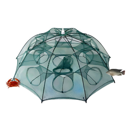 Trampa Automática Para Peces Con Red De Pesca De 12 Bocas Verde